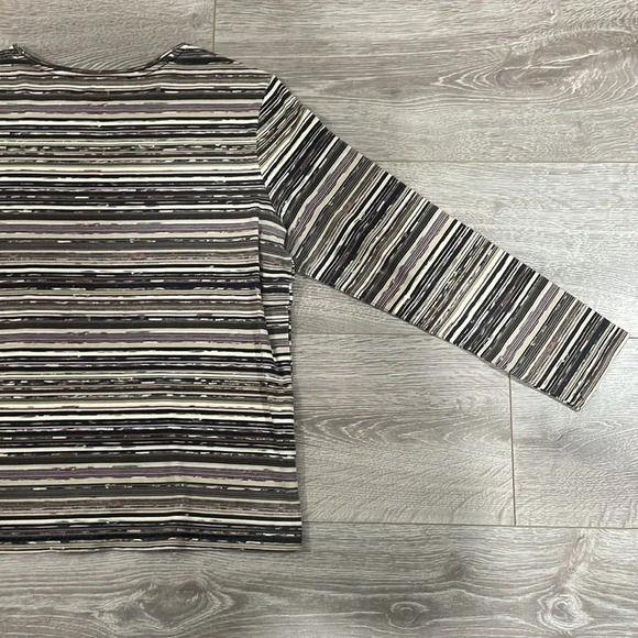 🌸 Croft & Barrow Crewneck Long Sleeve Striped Top L - Picture 14 of 14